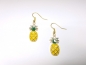 Preview: Ananas Ohrringe goldfarben gelb grün
